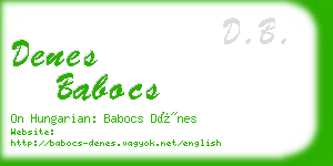 denes babocs business card